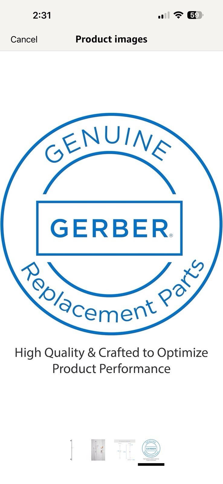 Gerber D469700 Versa 30" Slide Bar - Chrome Shower Handle Bar