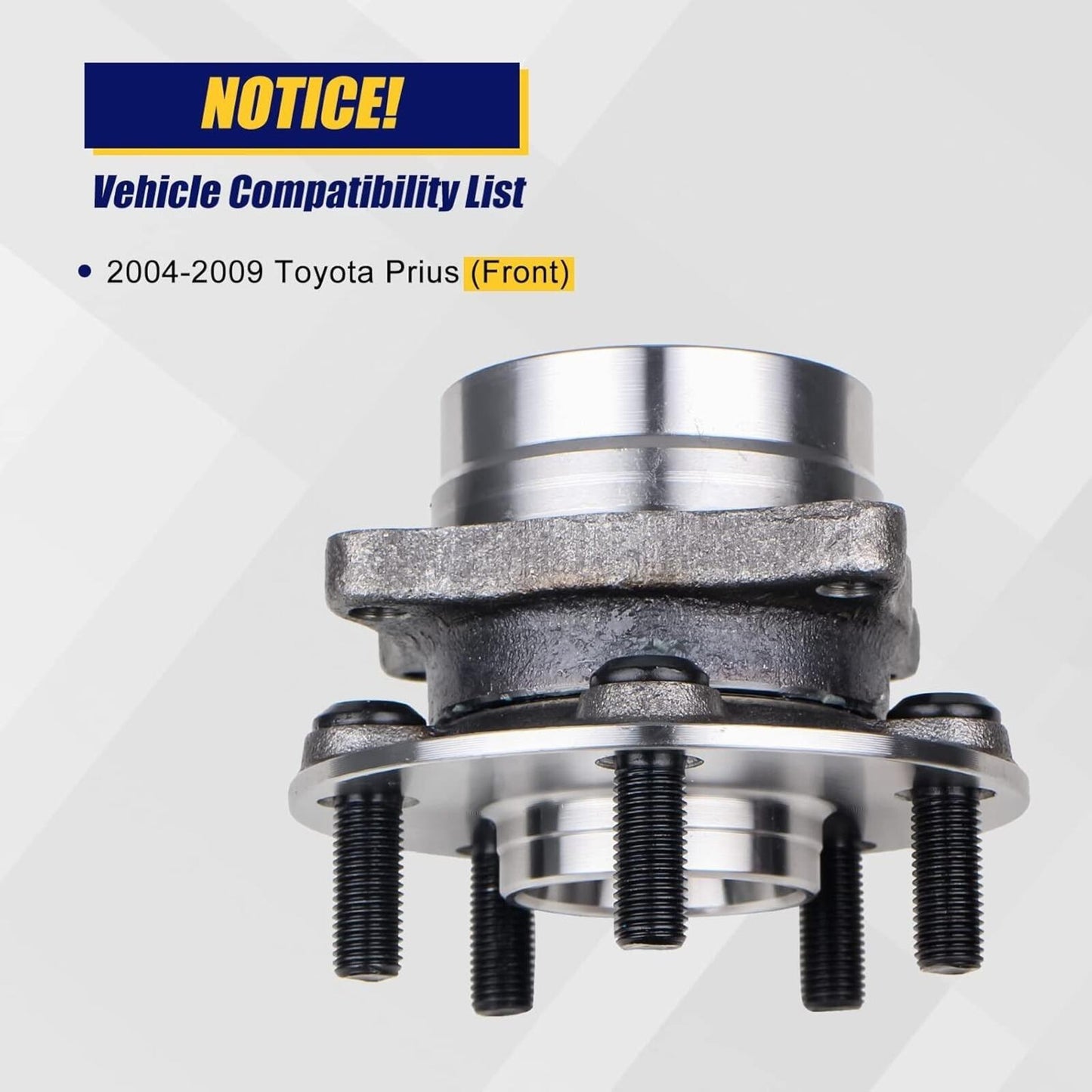 513265 Front Wheel Bearing and Hub Assembly for Toyota Prius 2004-09 5-Lug