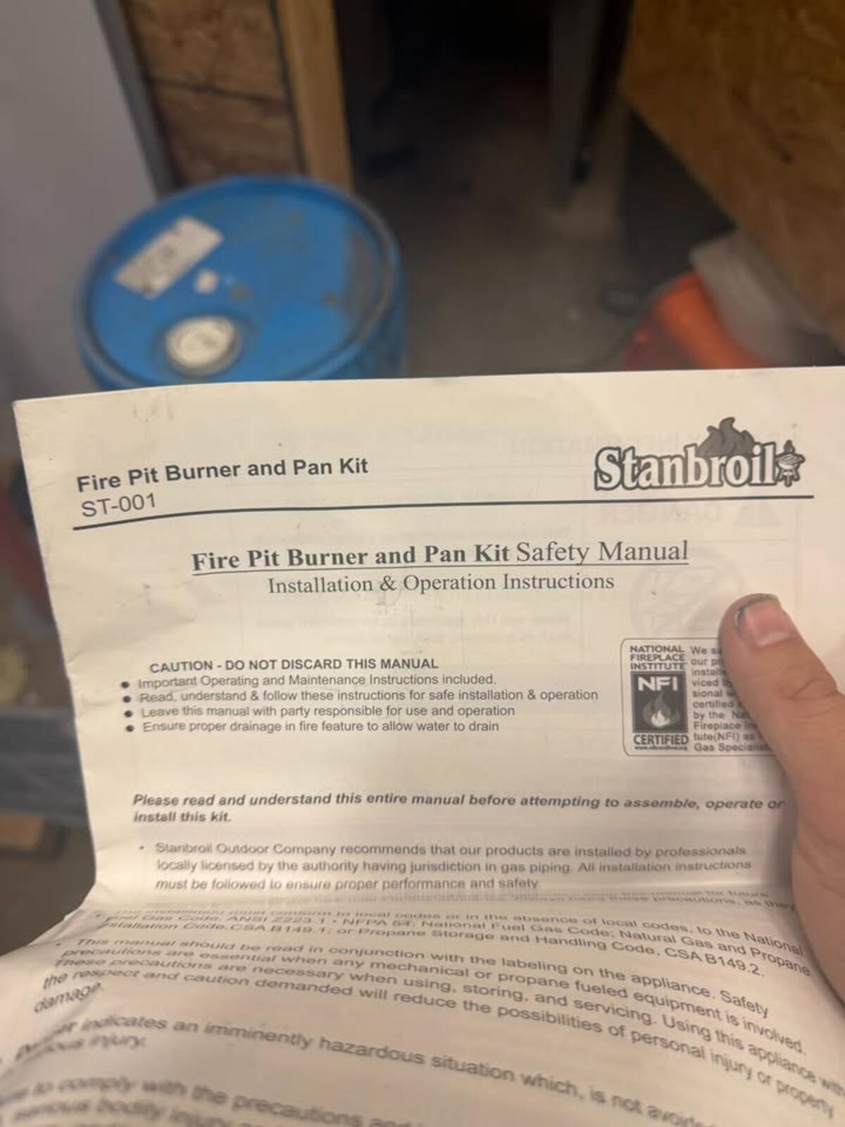 fire pit and burner pan