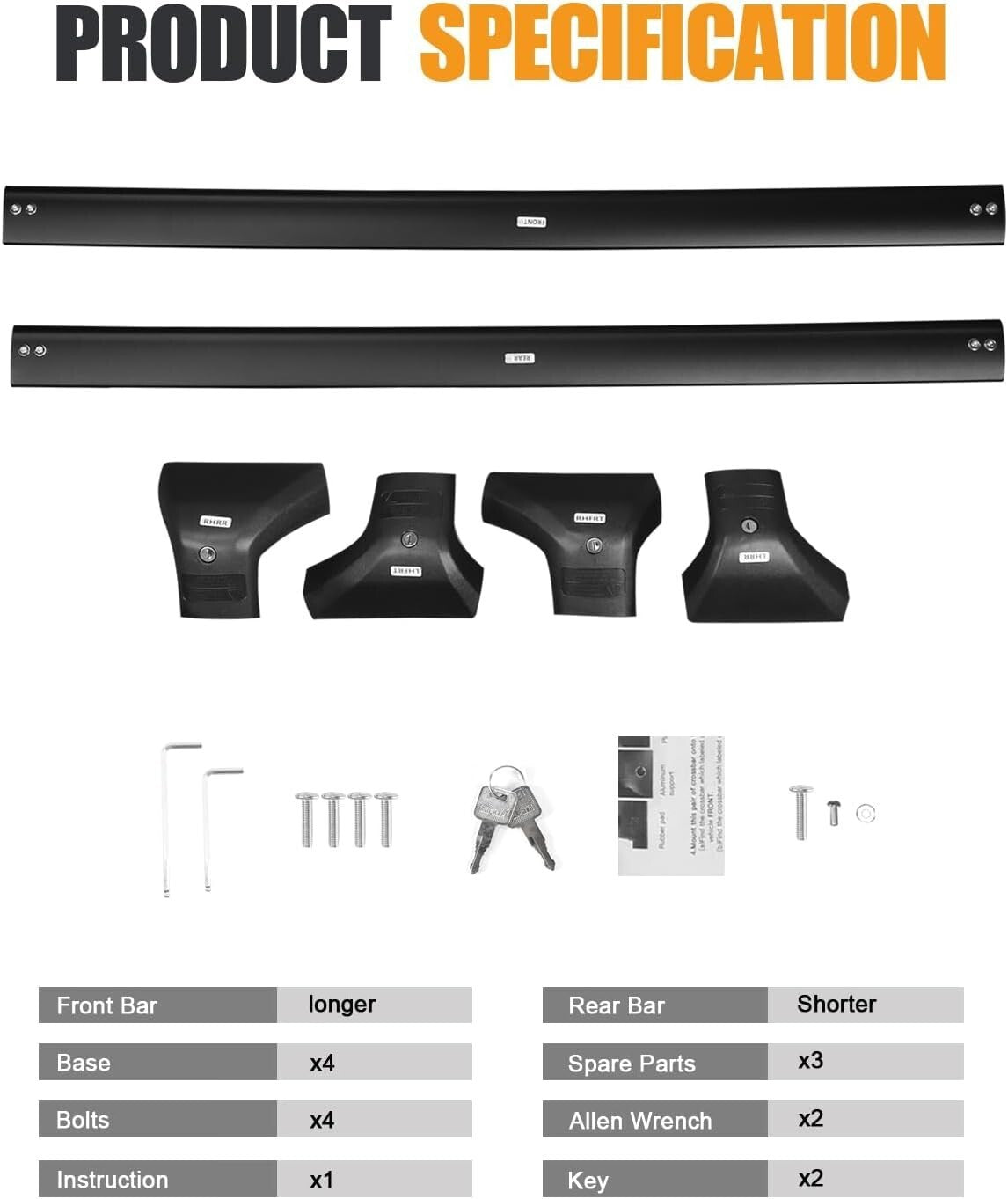 260lbs Cross Bars Roof Rack for Toyota Highlander 2020-2026 | XLE Limited Platin