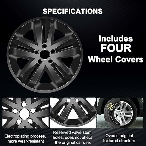 2011-2019 Ford Explorer - WEISIGAO 18" Gloss Black Wheel Skins - Set of 4