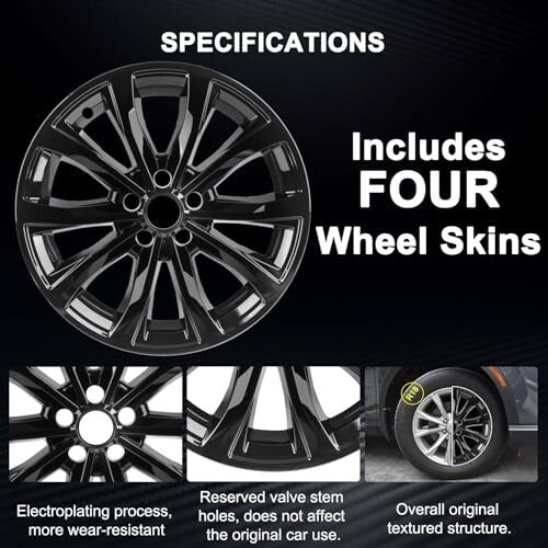 Honda CRV Wheel Skins 18in Black Set 2023-2025 EX EX-L Glossy