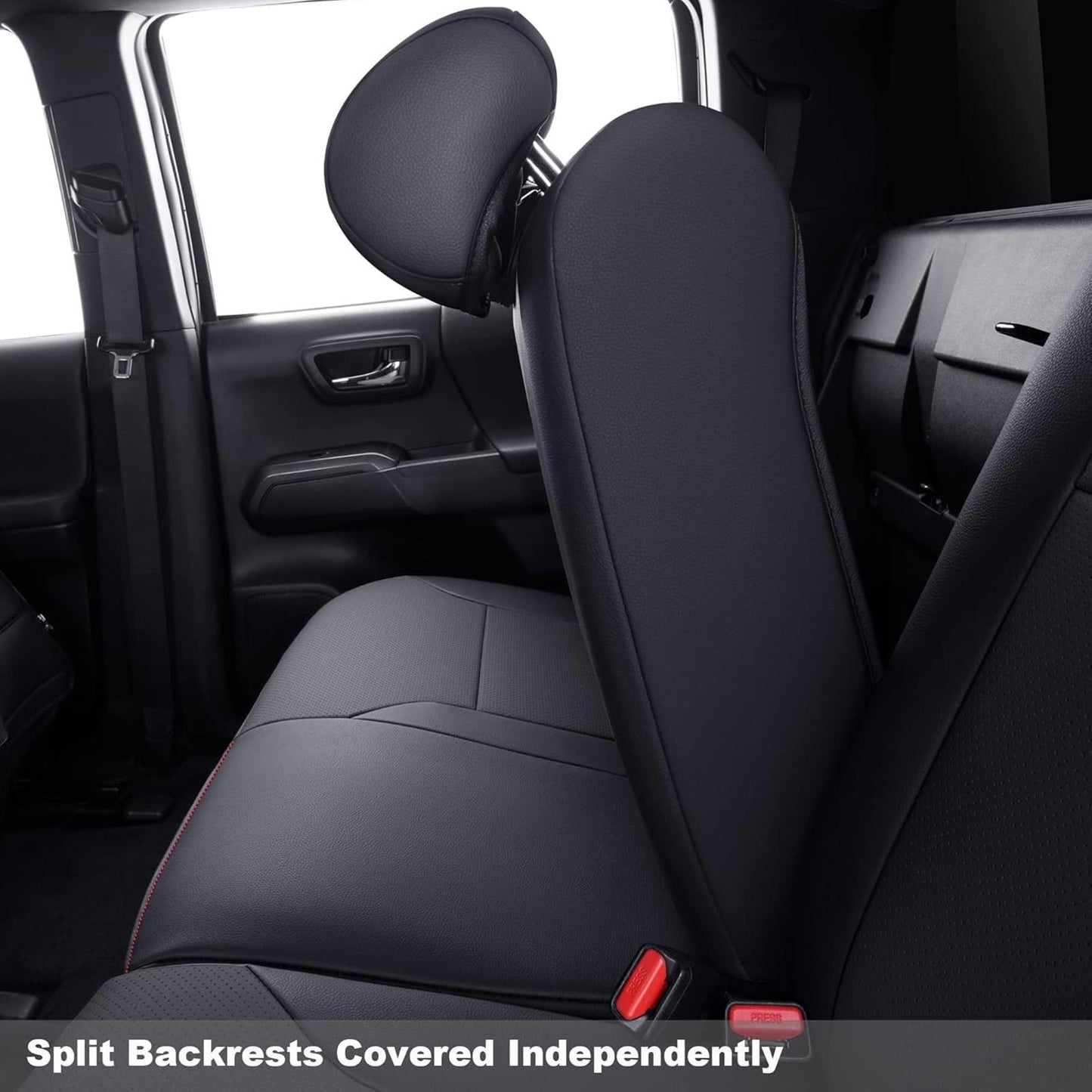 Tacoma Custom Fit Seat Covers for 2024-25 Tacoma Crew Cab with Faux Leather