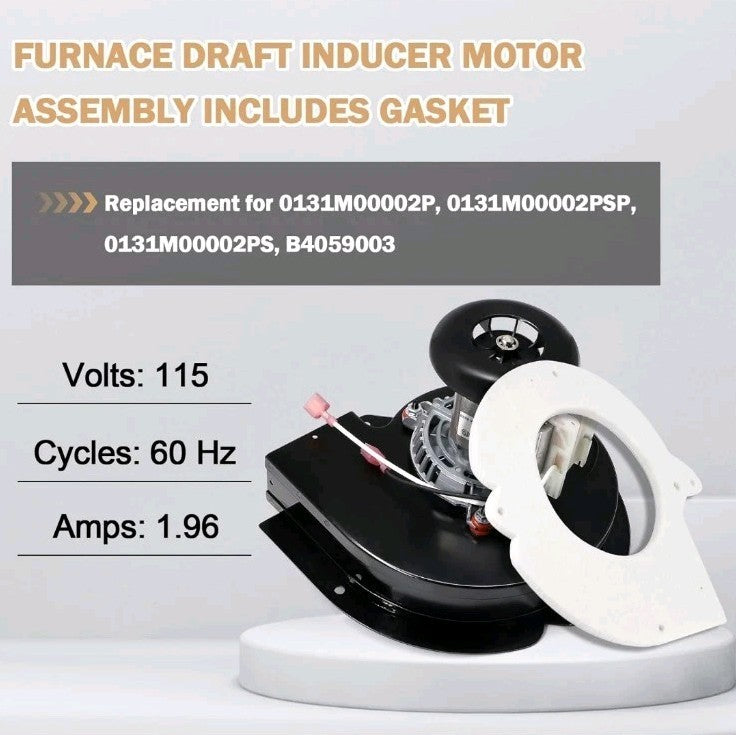 0131M00002P Furnace Exhaust Draft Inducer Fan Motor with Goodman Amana Blower...