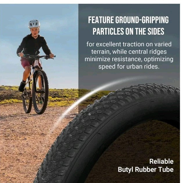 (2-Sets) 18"/20"/26" Bike Tire and Inner Tube, 18" x 1.95 Mountain/Off Road