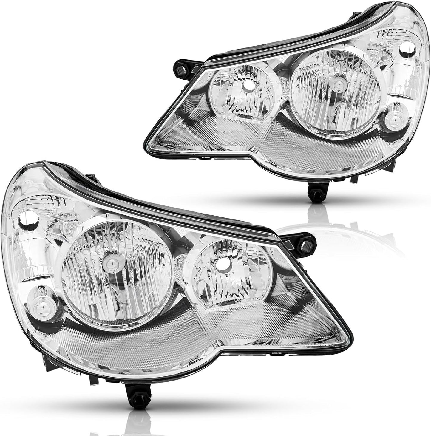 Headlights Assembly Pair for 2007 2008 2009 2010 Chrysler Sebring Direct Replace