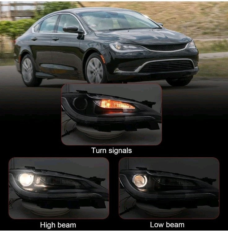 Passenger For 2015-2017 Chrysler 200 Halogen Headlight Headlamp w/o LED DRL RH