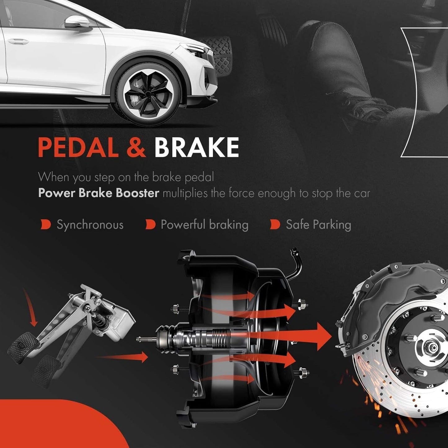 A-Premium Brake Booster Vacuum Power Assist for Honda CRV Civic Accord 2012-2021