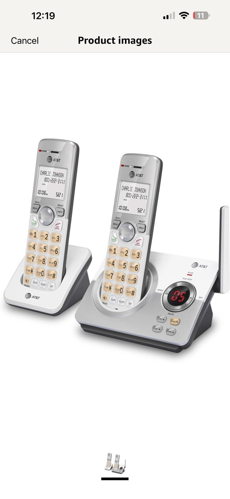 AT&T EL52219 2 Handset Cordless Answering System Caller ID Call Waiting NIB