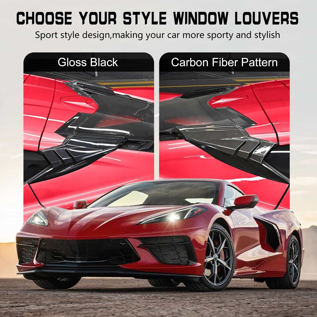 For Corvette C8 Z51 Z06 E-RAY Coupe 2020-2026 Grossy Flash Rear Intake Vent Port