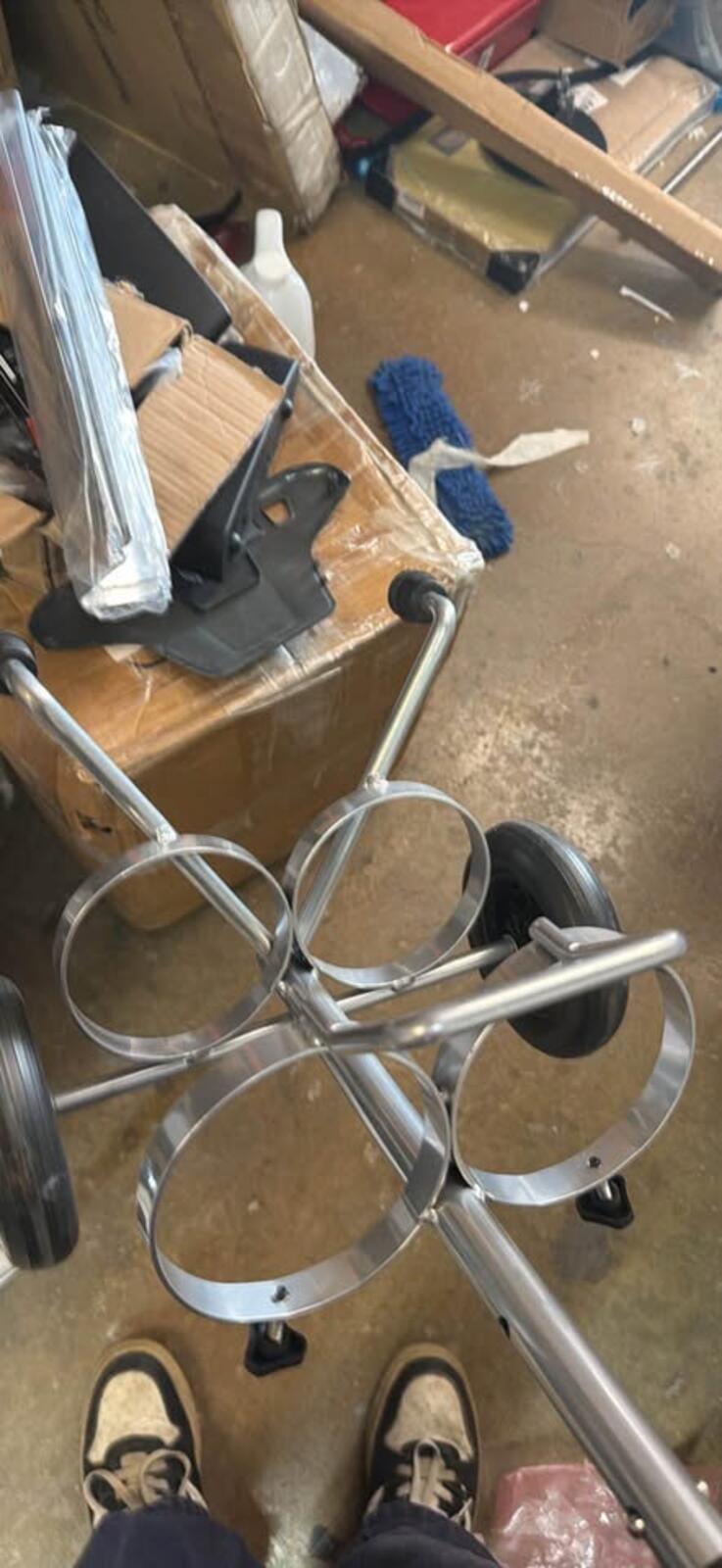 Handy wheeled bottle cart