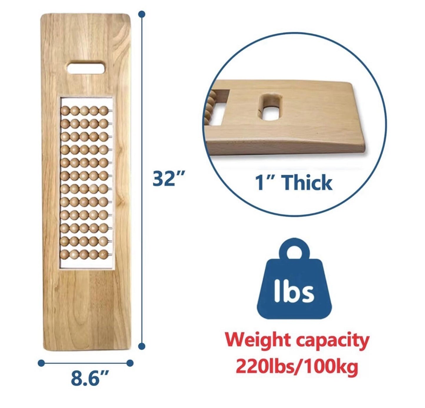 Patient Transfer Board 26"x7.5” Wood w/ 60 Roller Bead Slide Assist Bed to Chair