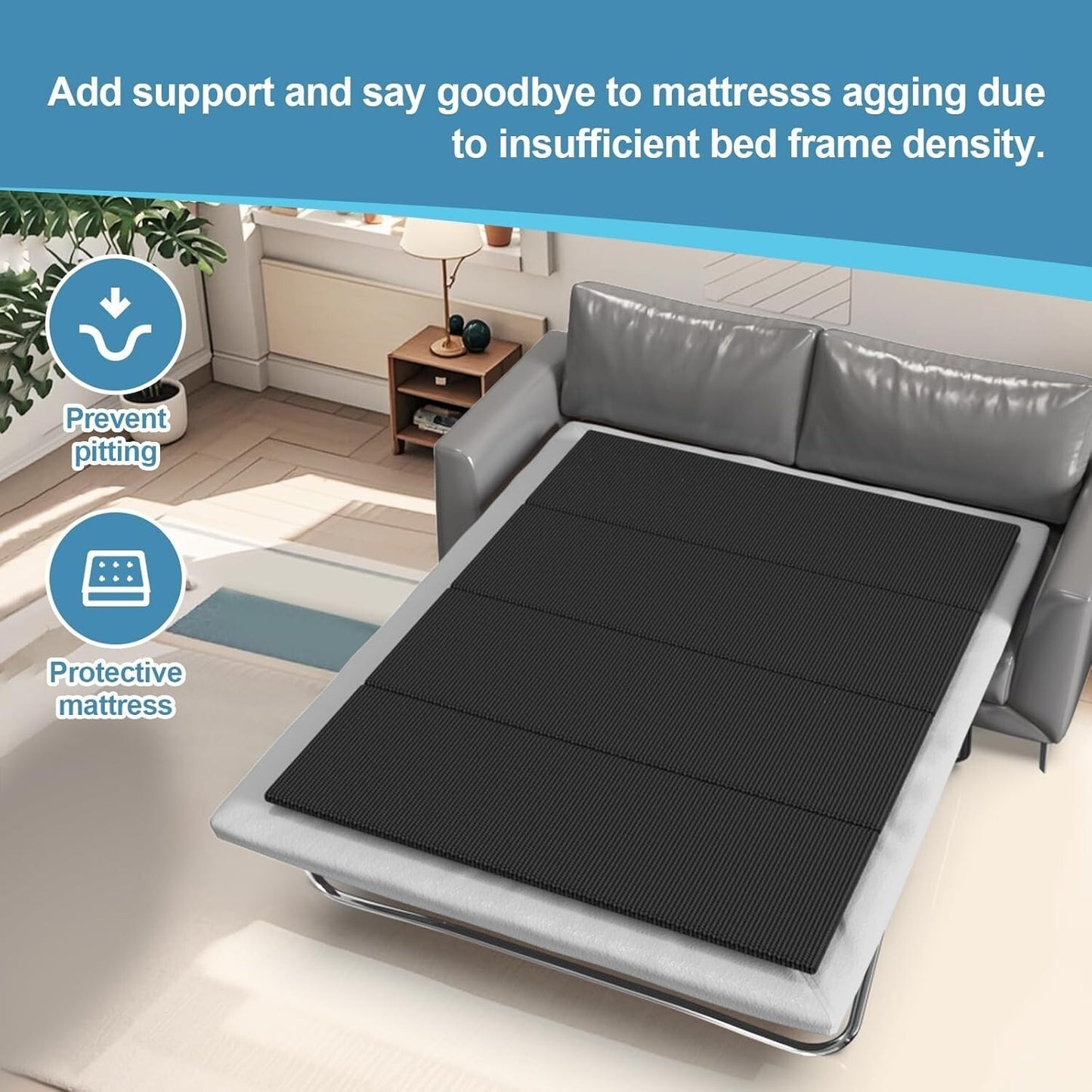 Sleeper Sofa Support Board 56”x70” Sofa Bed Board Pull Out Couch Folds W/ Frame