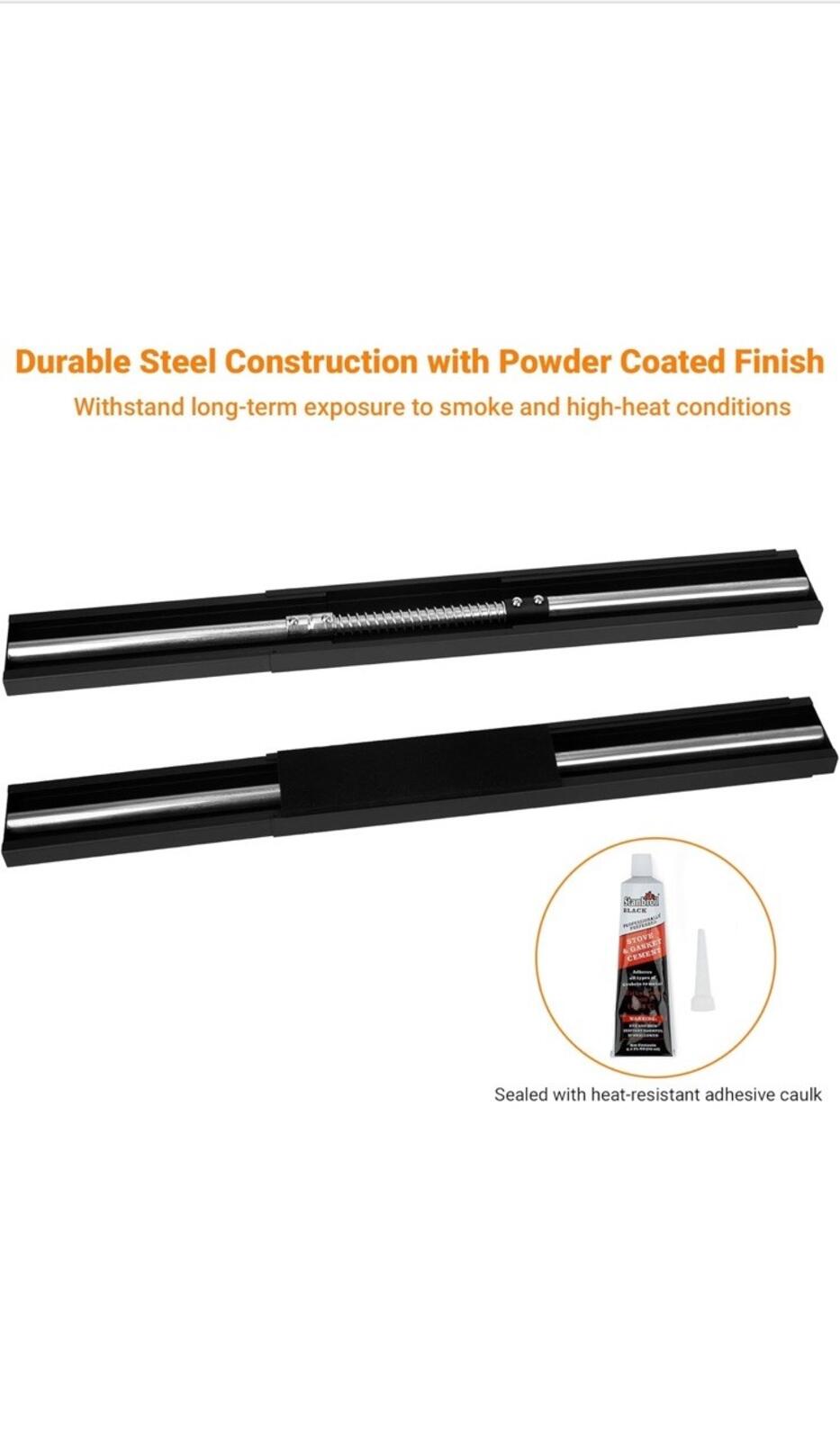 Stanbroil Guard for 28.5 to 48-Inch by 6-Inch Fireplaces, Black Powder-Coated
