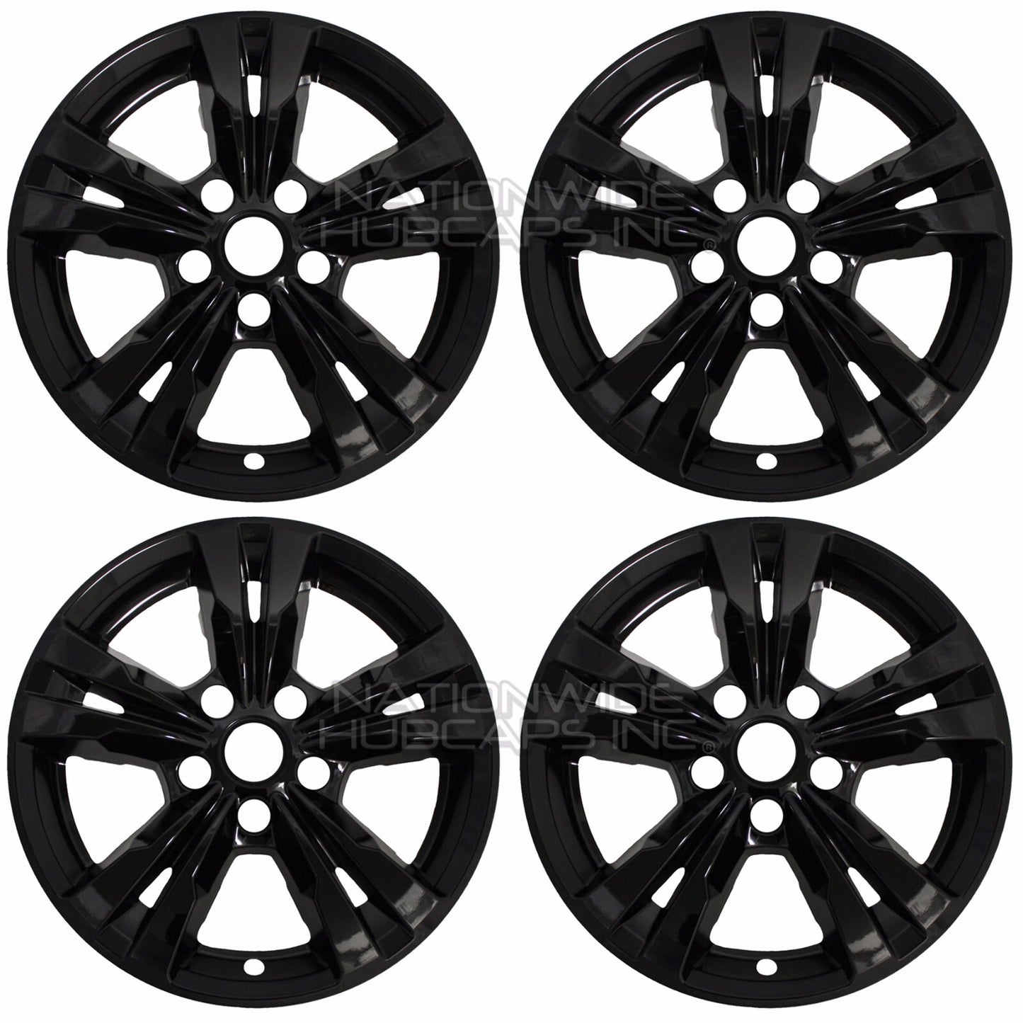 4 for Chevrolet Equinox 2010-2017 Black 17" Wheel Skins Hub Caps Full Rim Covers