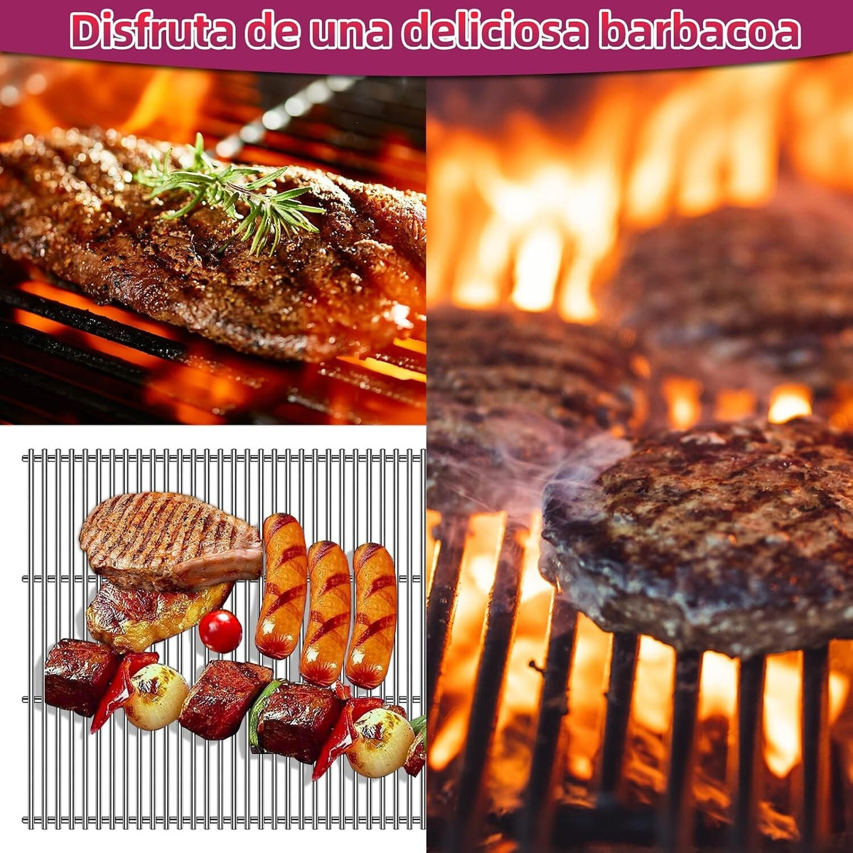 27inch Stainless Steel Grill Steel Wire Cooking Grid Rock Grates Chargriller +