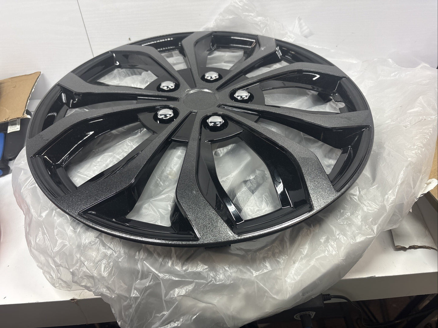 Gunmetal 17" Wheel Cover Hubcaps 4PC Set Universal Fit ABS Plastic Snap On