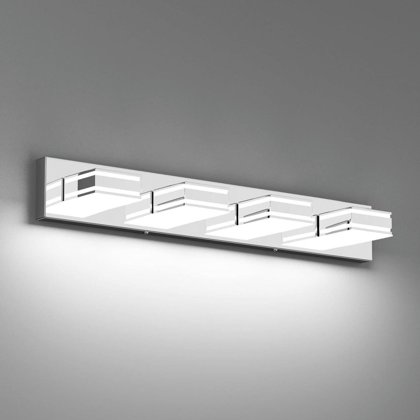 Ralbay Modern Chrome Vanity Light for Bathroom 4-Light 30inch 30 inch,
