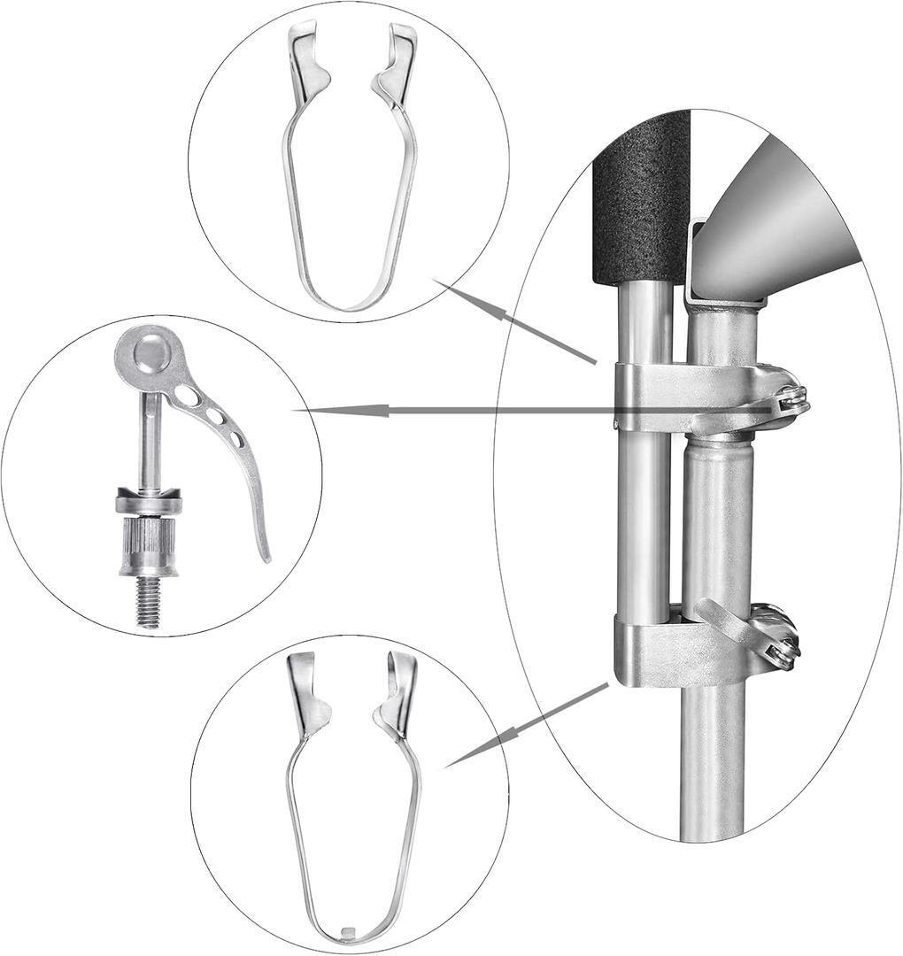 Zoomster Universal Trampoline Replacement Enclosure Poles Clamp Hardware