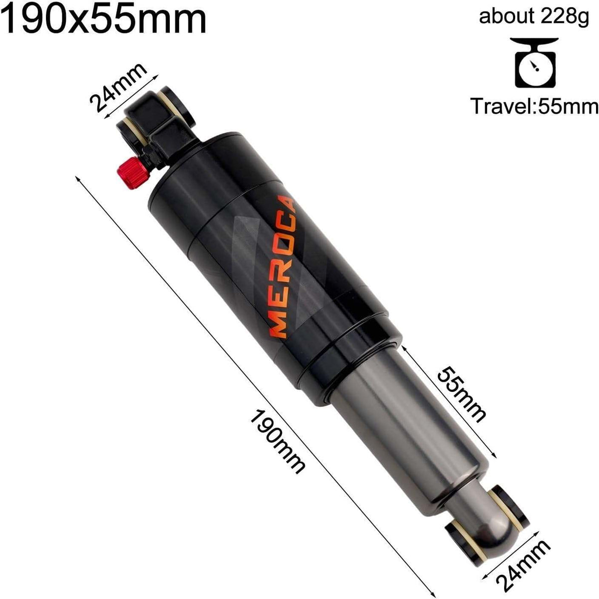 MEROCA Air Pressure Rear Shock Absorber Mountain Bike 190mm