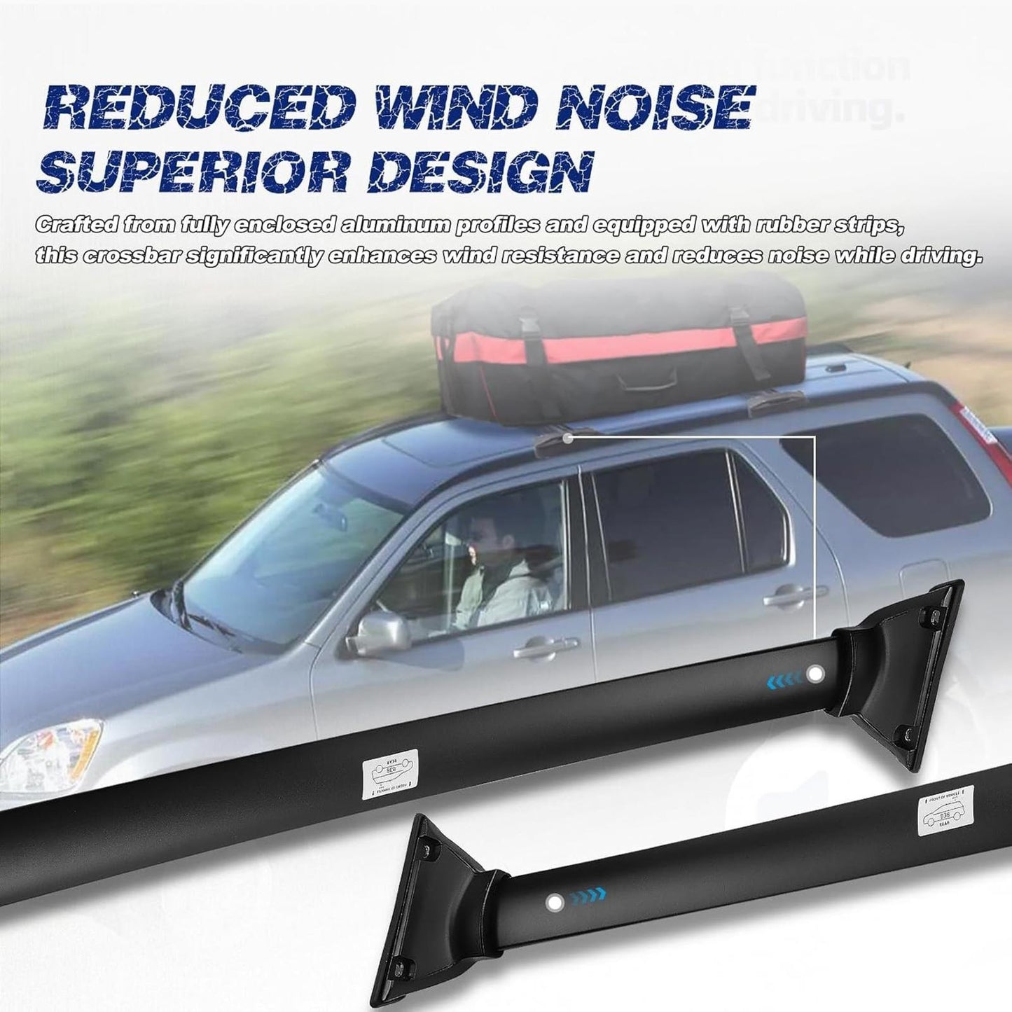 Roof Rack Cross Bars Luggage Carrier Compatible with Honda CRV 2017-22 Load 200