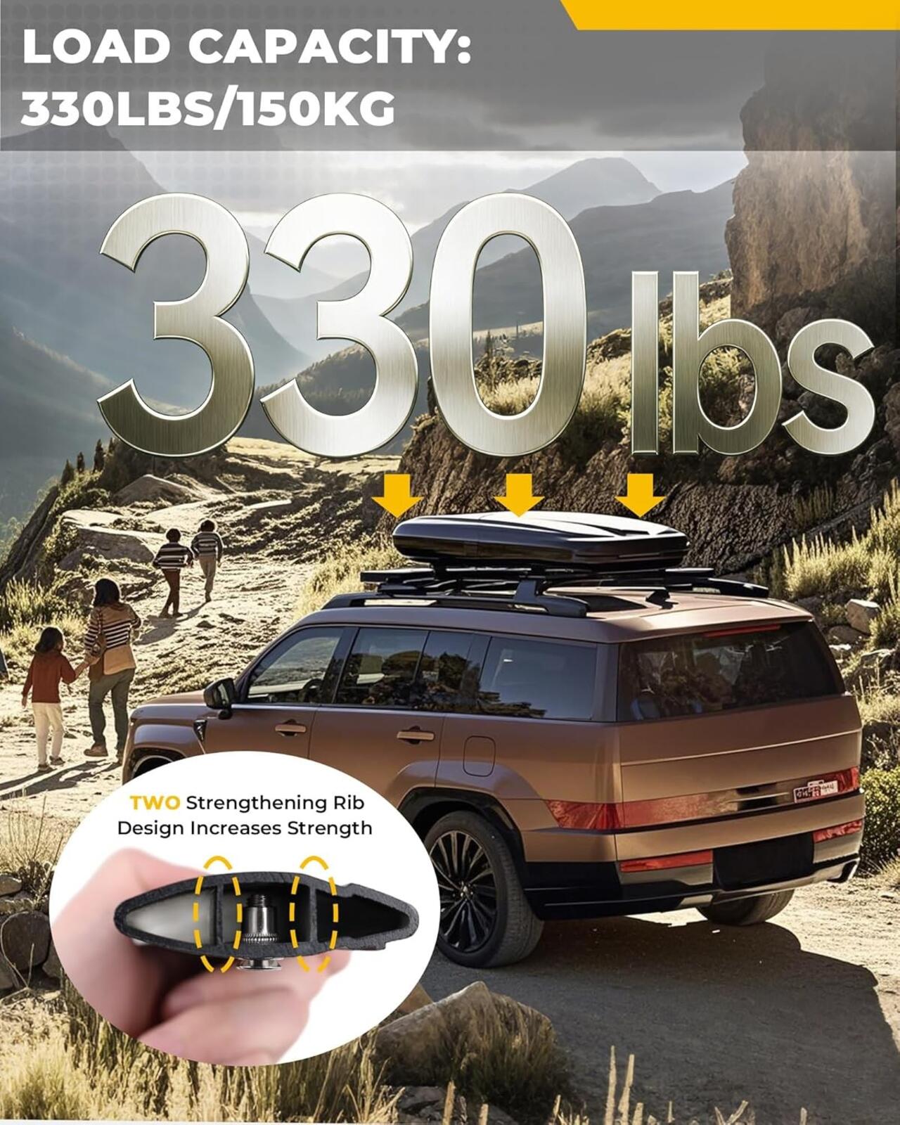 Lockable Cross Bars Roof Rack for Hyundai Santa Fe 2024-2026 Aluminum