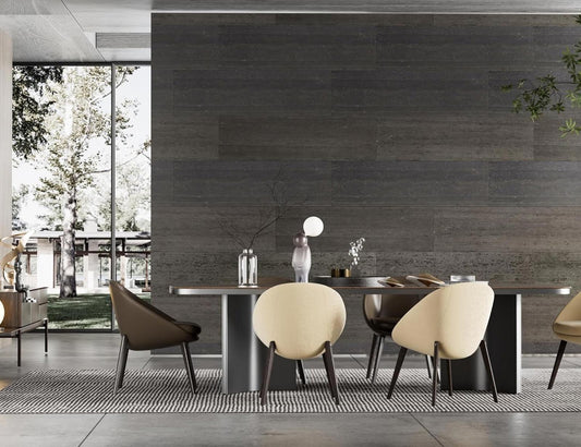 15pcs/26.46 sq ft Soft Stone Wall Panels, Flexible Rock Siding Panel Ebony Black