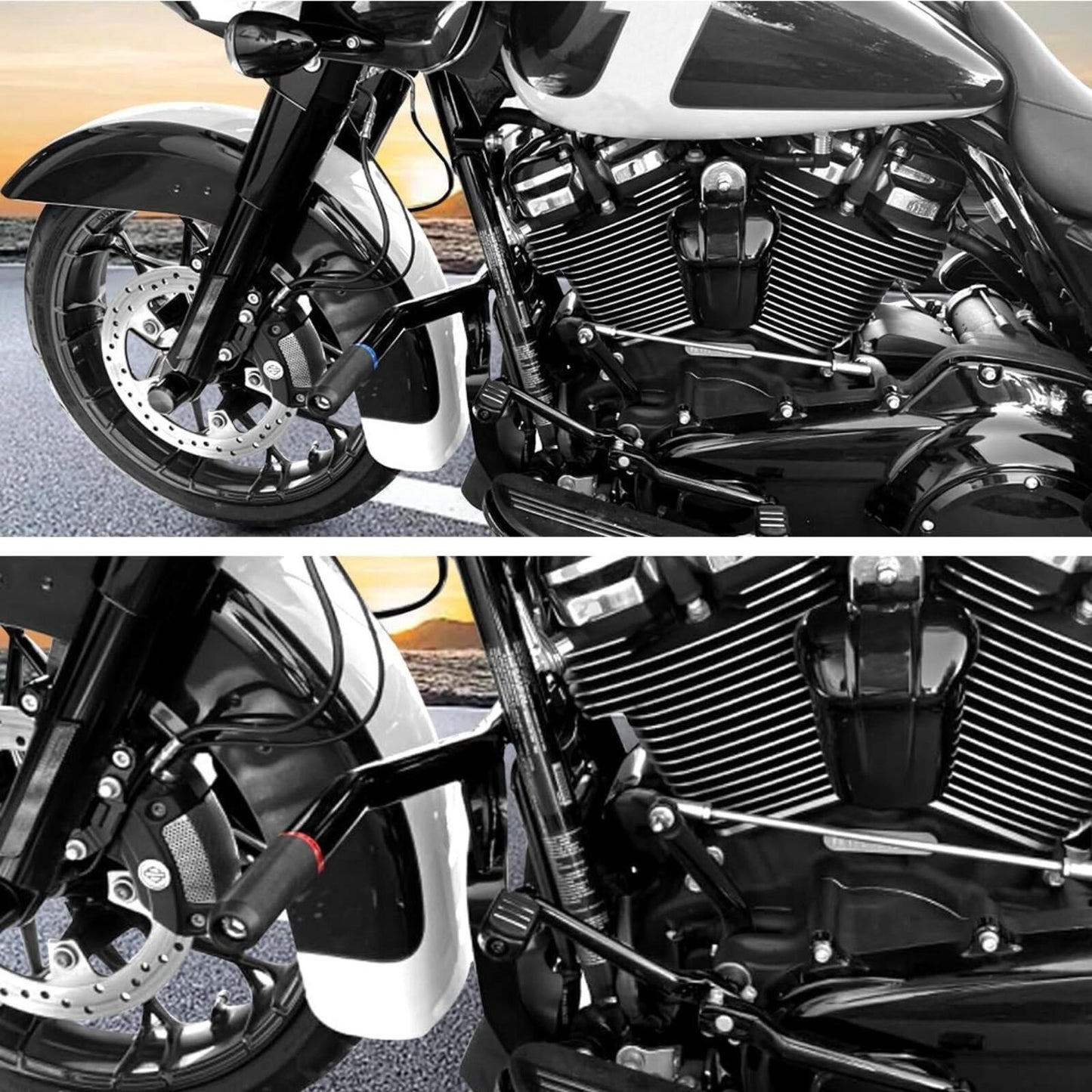 Front Crash Bar Engine Guard Compatible with Harley Davidson Touring Street