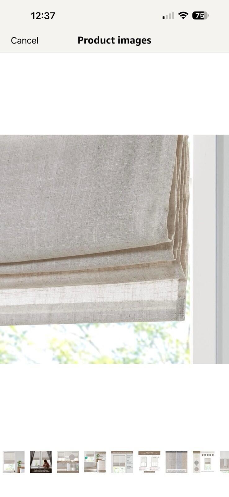 31x64 Madison Park Kyler Cordless Roman Shades Lightweight Linen Blind