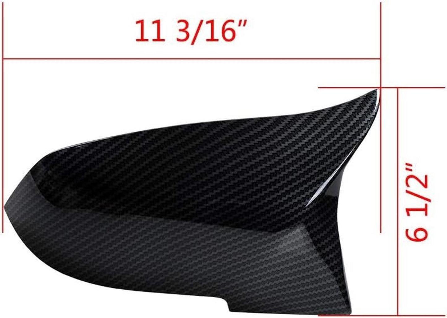 LH RH Door Wing ABS Carbon Fiber Side Mirror Cover Cap Compatible with BMW
