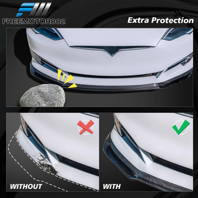 Front Bumper Lip Fits 15-21 Subaru WRX/WRX STI CS Style Gloss Black Splitter 3PC