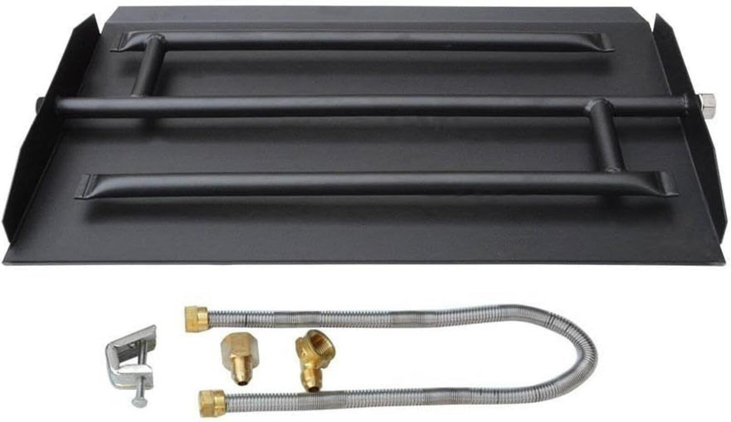 Stanbroil 22.5" N Gas Powder Coated Steel Fireplace Triple Flame Pan Burner Kit