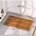 32"x18" Teak Wood Bath Mat Shower Mat for Bathroom Wooden Floor Mat Square