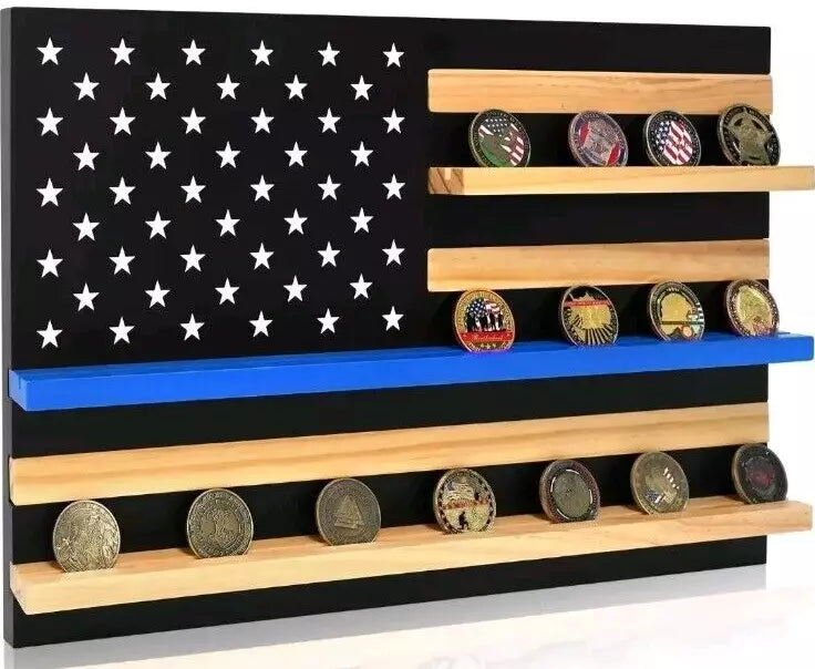 Asmilelndeep Coins American Flag Display Case Holder with Copper Flag Coin
