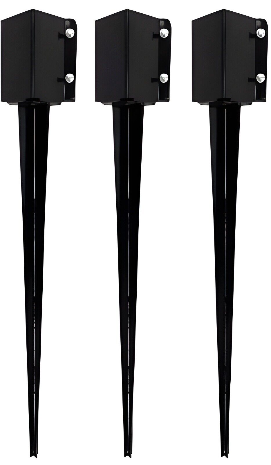 3 Pcs 36 Inch Heavy Duty 4x4 Fence Post Anchor Ground Spike Metal Black