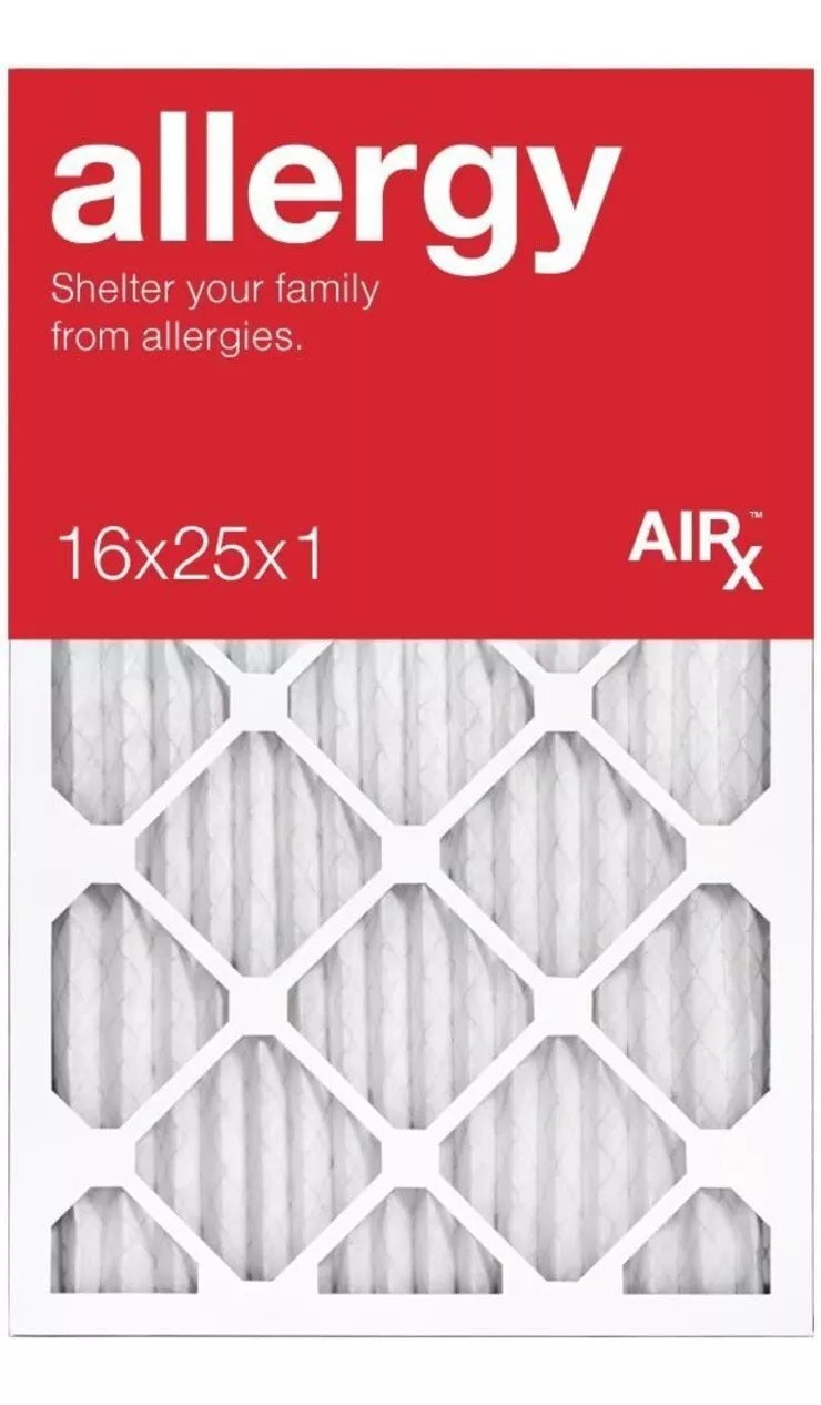 ALLERGY 16X25X1 MERV 11 Pleated Air Filter - Made in the USA - Box of 6