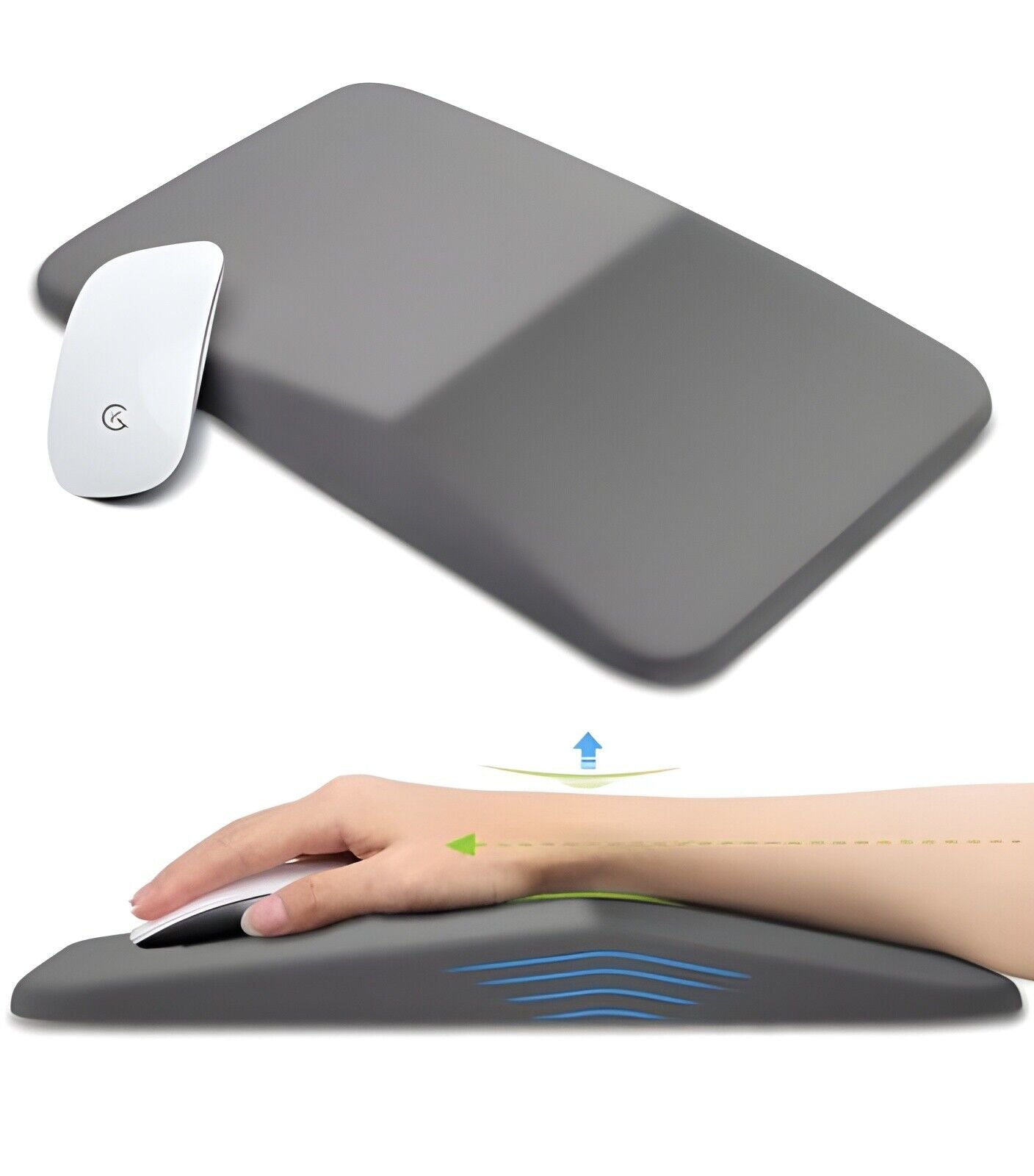 Ergonomic Mouse Pad Wrist Support, Memory Foam Gel Mousepad with Wrist Rest Pain
