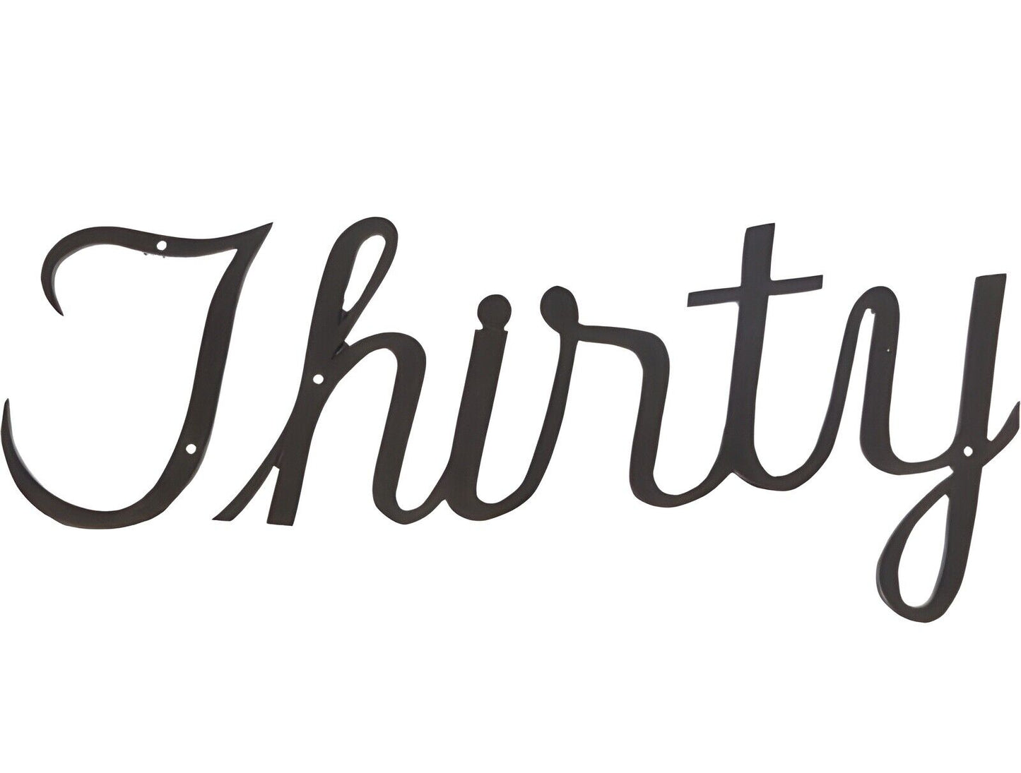 Script Style Address House Numbers Written Word Cursive Thirty Size 21”W 6.5”H