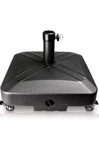 DZ4733 MS Patio Umbrella Base Heavy Duty with Wheels Square Market Stand for