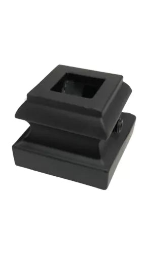 Flat Shoes with Hex Screw For 1/2" Square Balusters - Satin Black 10pcs - DH-30