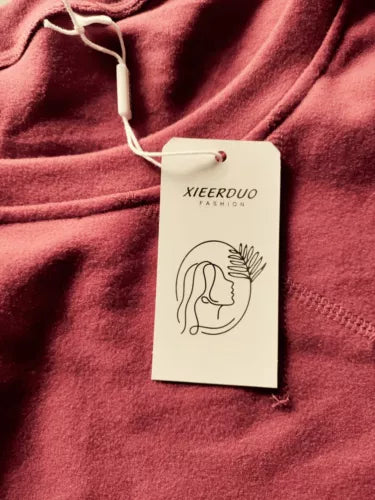 XIEERDUO FASHION VELOUR CURVE HEM SWEATSHIRT PULLOVER Red SIZE XL Super Soft