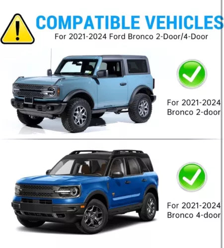 Mud Flaps Splash Guards Compatible with Ford Bronco 2/4-Door Accessories 2021-24