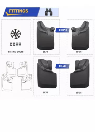 Splash Guards Mud Flaps Mudguards for Toyota Tacoma 2021-2023 w/OE Fender Flares