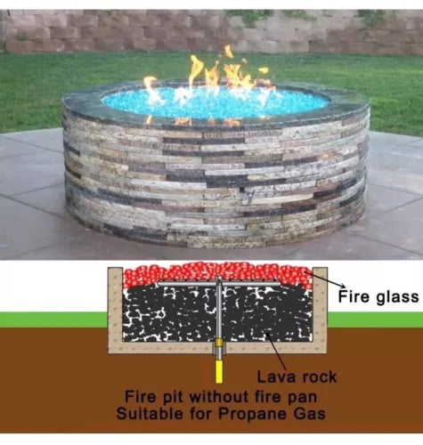 Stanbroil 30 Inch Round Fire Pit Burner Ring for Natural Gas & Propane Fire P...