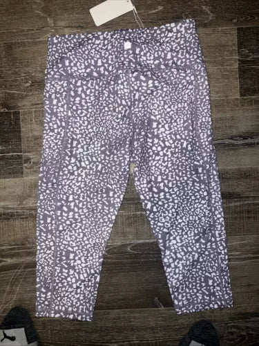 Steppe Purple Cheetah Yoga Pants Large Soft side Pockets