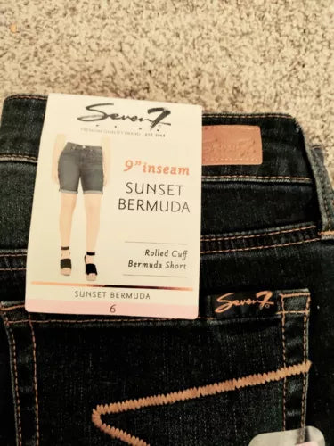 Seven7 Sunset Bermuda Rolled Cuff Shorts SIZE 6