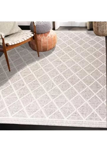 ReaLife Machine Washable Rug Runner 2'6" x 8' Non Slip - Brown Gray Beige Ivory