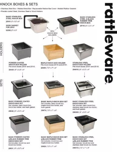 Rattleware Stainless Steel Open Bottom Knock Box Chute - For Home, Cafe, Rest...
