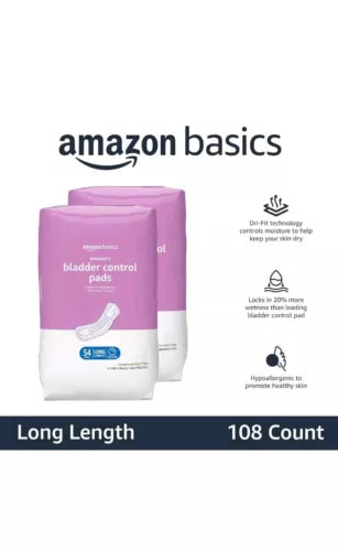 Incontinence, Bladder Control Pads for Women, Moderate Absorbency, 108 Pads