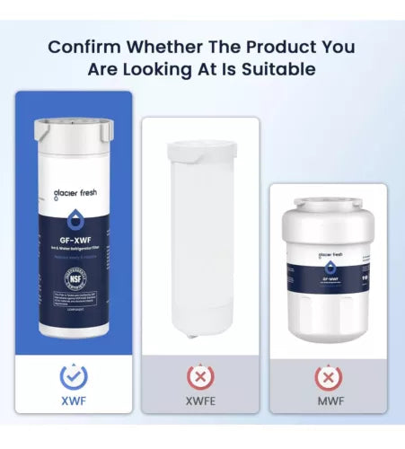 GLACIER FRESH XWF Replacement for GE XWF Refrigerator Water Filter Pack of 3